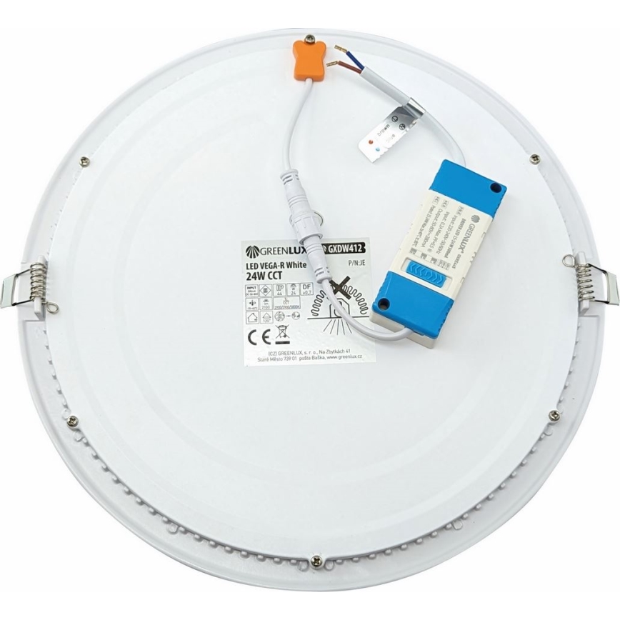 LED Hang plafondverlichting VEGA LED/24W/230V 2900/3900/5800K diameter 30 cm wit