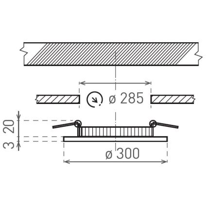 LED Hang plafondverlichting VEGA LED/24W/230V 2900/3900/5800K diameter 30 cm wit