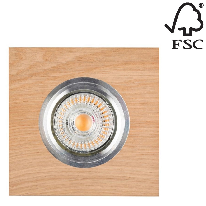 LED Hang plafondverlichting VITAR 1xGU10/5W/230V CRI 90 eiken – FSC gecertificeerd