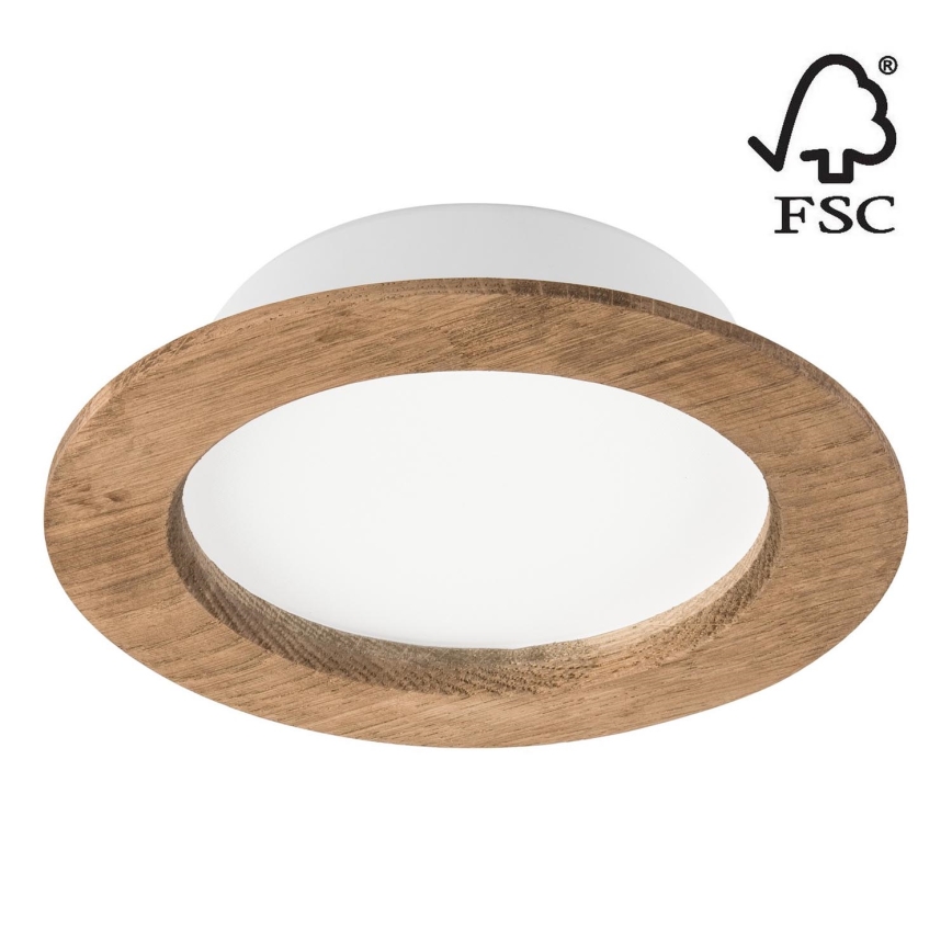 LED Hang plafondverlichting WOODY SPOT LED/12,5W/230V 3000K walnoot ø 16 cm