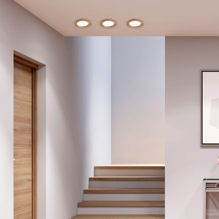 LED Hang plafondverlichting WOODY SPOT LED/12,5W/230V 3000K walnoot ø 16 cm