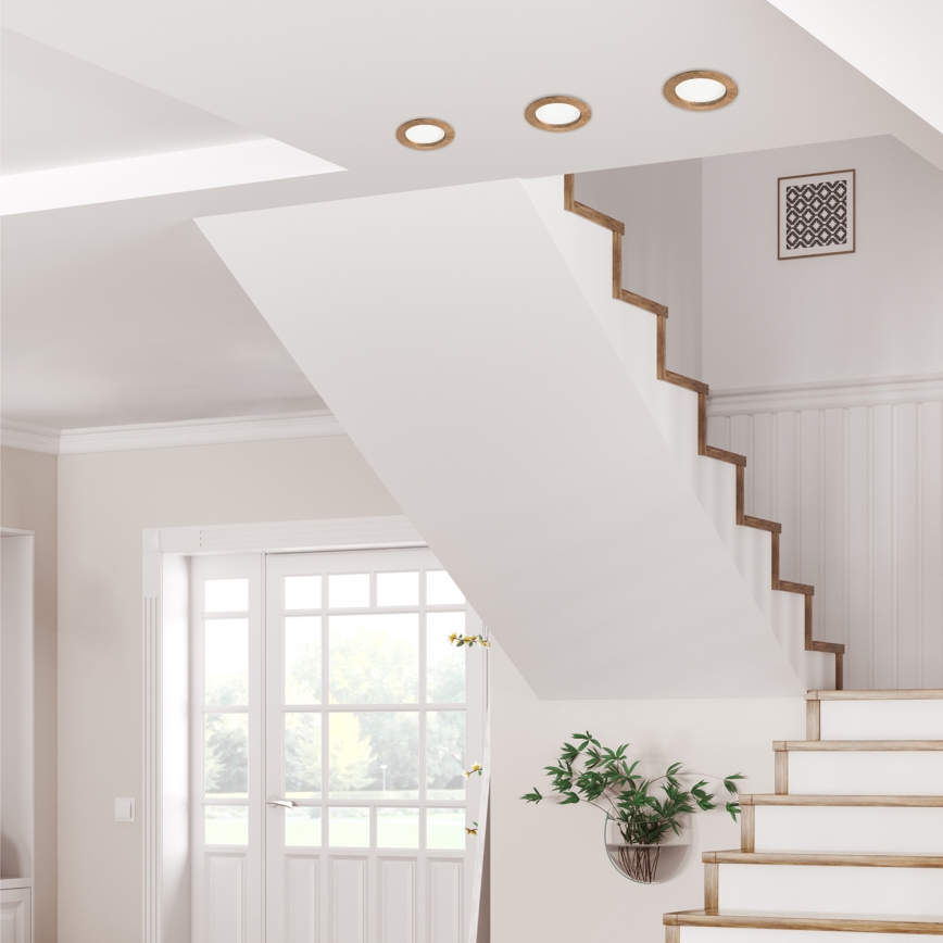 LED Hang plafondverlichting WOODY SPOT LED/12,5W/230V 3000K walnoot ø 16 cm
