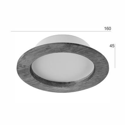 LED Hang plafondverlichting WOODY SPOT LED/12,5W/230V 3000K walnoot ø 16 cm