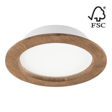 LED Hang plafondverlichting WOODY SPOT LED/16,5W/230V 4000K walnoot ø 18,5 cm