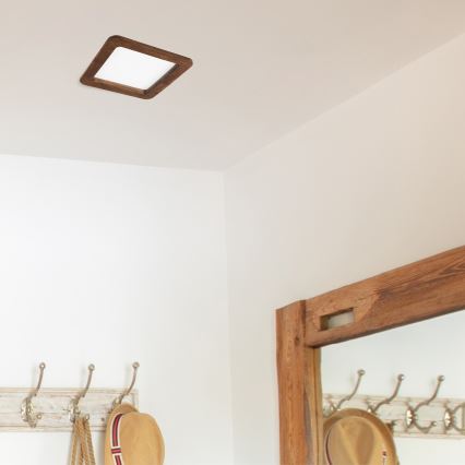 LED Hang plafondverlichting WOODY SPOT LED/17W/230V 3000K kers 18,5x18,5 cm