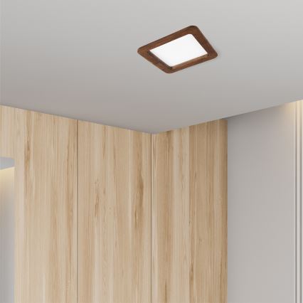 LED Hang plafondverlichting WOODY SPOT LED/17W/230V 3000K kers 18,5x18,5 cm