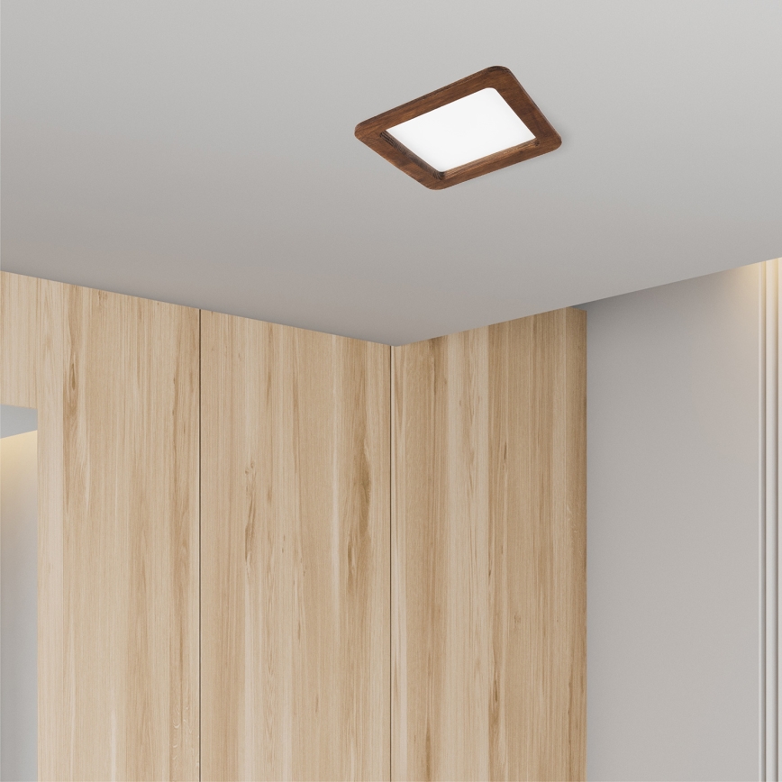 LED Hang plafondverlichting WOODY SPOT LED/17W/230V 3000K kers 18,5x18,5 cm