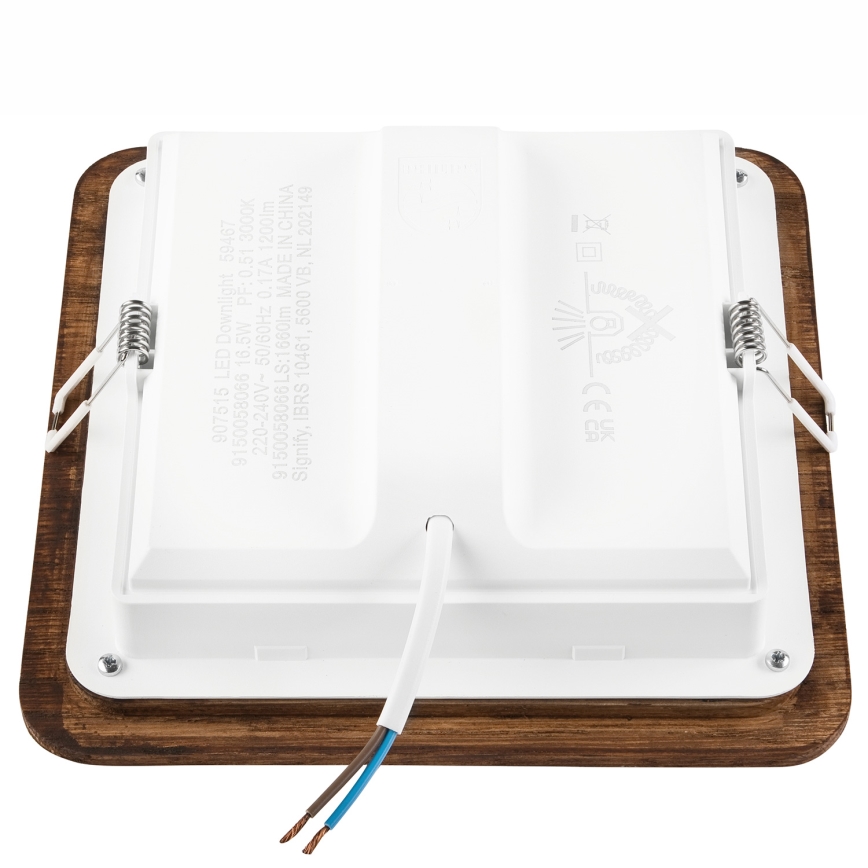 LED Hang plafondverlichting WOODY SPOT LED/17W/230V 3000K kers 18,5x18,5 cm