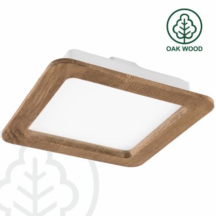 LED Hang plafondverlichting WOODY SPOT LED/17W/230V 3000K walnoot 18,5x18,5 cm