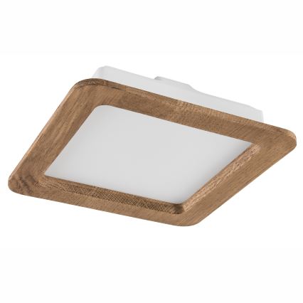 LED Hang plafondverlichting WOODY SPOT LED/17W/230V 3000K walnoot 18,5x18,5 cm