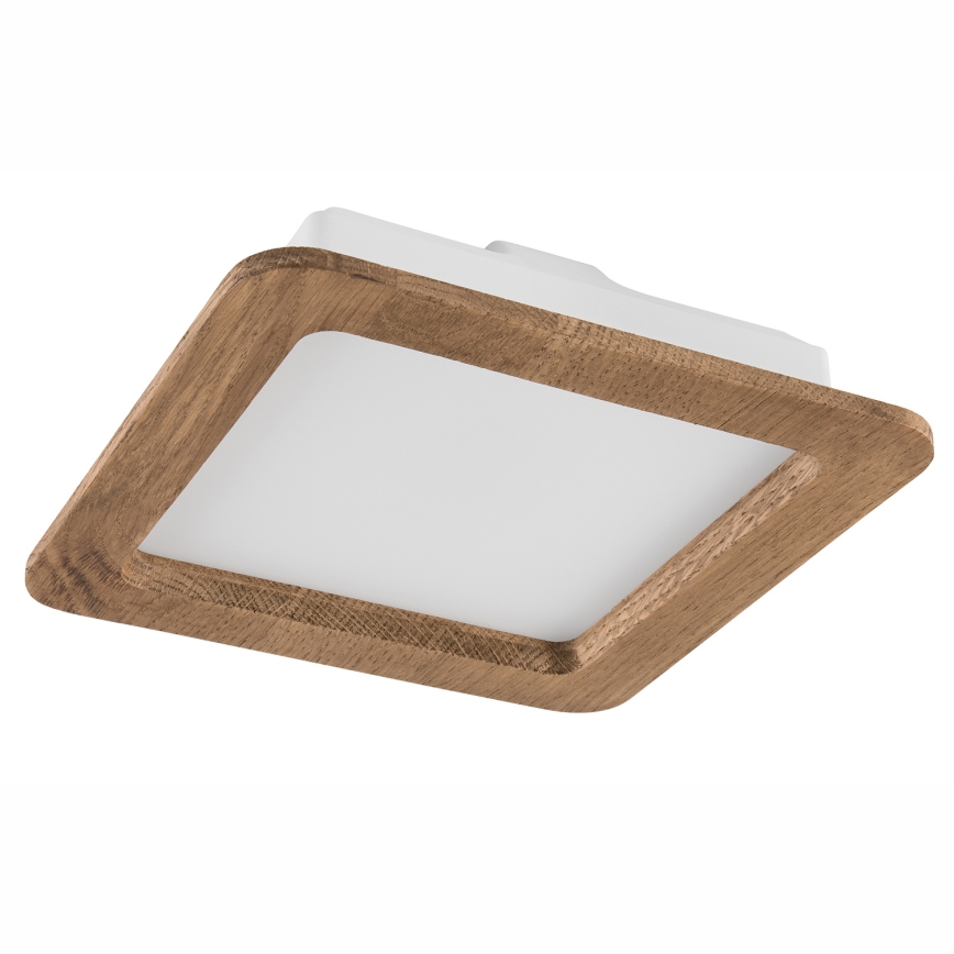 LED Hang plafondverlichting WOODY SPOT LED/17W/230V 3000K walnoot 18,5x18,5 cm