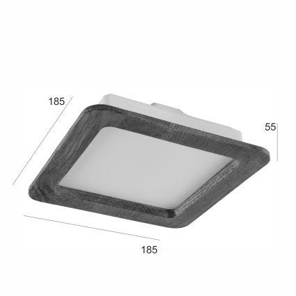 LED Hang plafondverlichting WOODY SPOT LED/17W/230V 3000K walnoot 18,5x18,5 cm