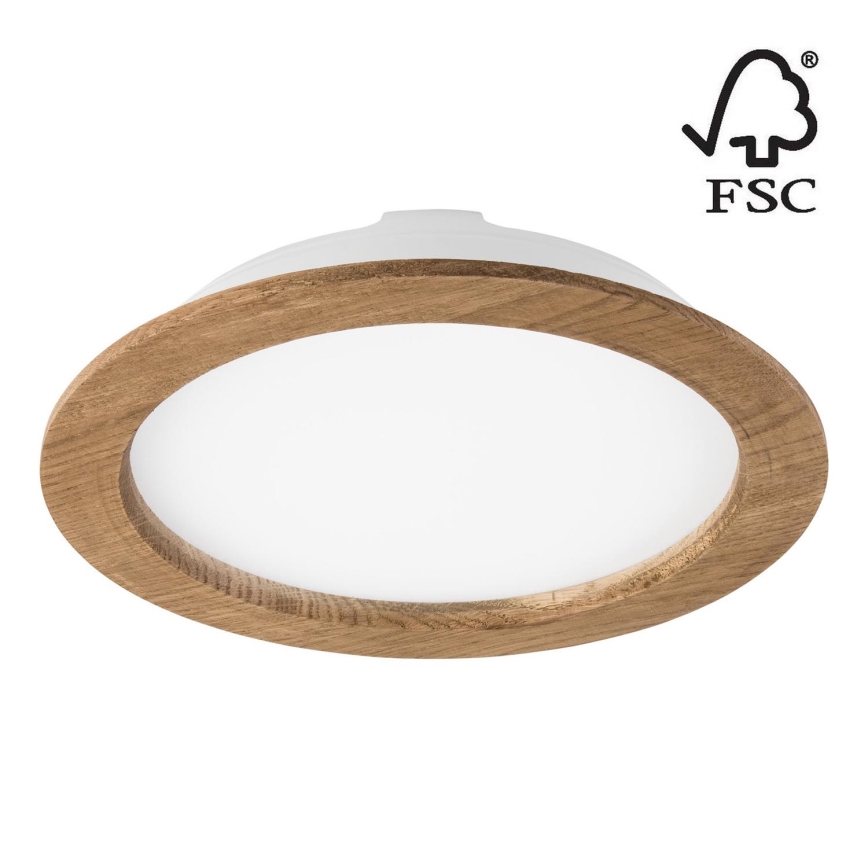 LED Hang plafondverlichting WOODY SPOT LED/23,5W/230V 4000K walnoot ø 23,5 cm