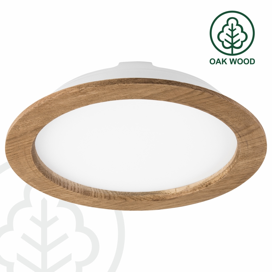 LED Hang plafondverlichting WOODY SPOT LED/23,5W/230V 4000K walnoot ø 23,5 cm