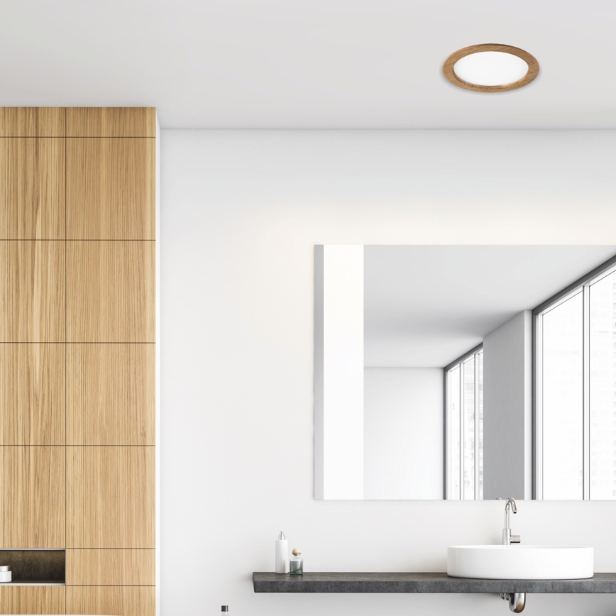 LED Hang plafondverlichting WOODY SPOT LED/23,5W/230V 4000K walnoot ø 23,5 cm