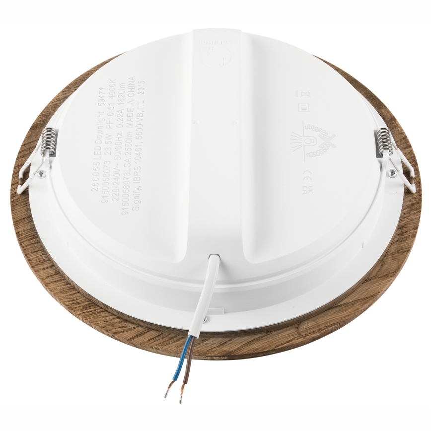 LED Hang plafondverlichting WOODY SPOT LED/23,5W/230V 4000K walnoot ø 23,5 cm