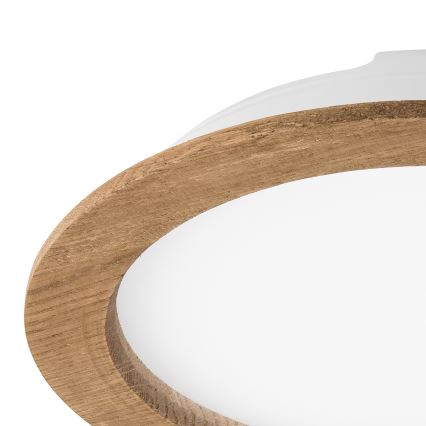 LED Hang plafondverlichting WOODY SPOT LED/23,5W/230V 4000K walnoot ø 23,5 cm