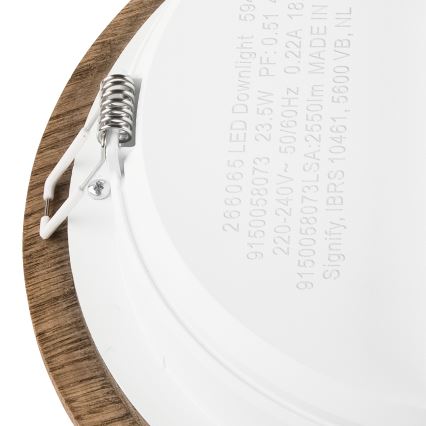 LED Hang plafondverlichting WOODY SPOT LED/23,5W/230V 4000K walnoot ø 23,5 cm