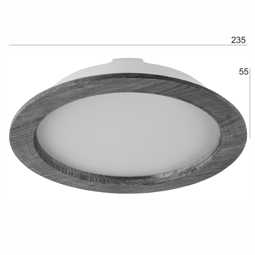 LED Hang plafondverlichting WOODY SPOT LED/23,5W/230V 4000K walnoot ø 23,5 cm