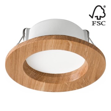 LED Hang plafondverlichting WOODY SPOT LED/5,5W/230V 4000K eiken ø 10 cm