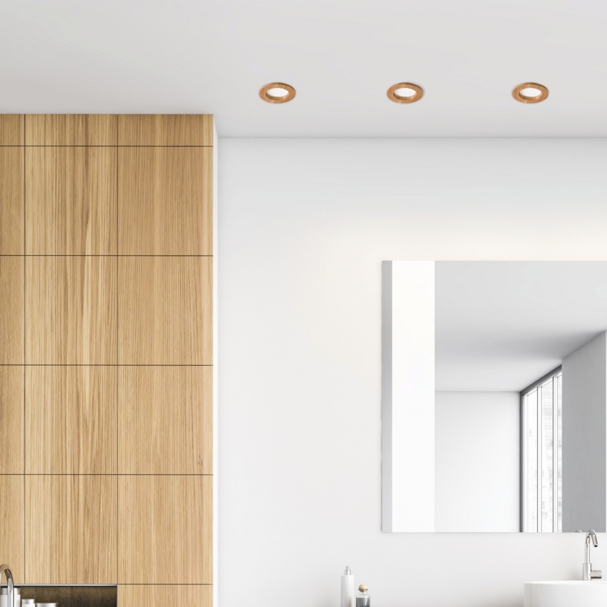 LED Hang plafondverlichting WOODY SPOT LED/5,5W/230V 4000K eiken ø 10 cm