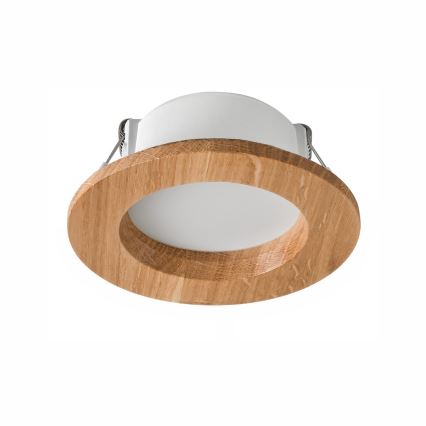 LED Hang plafondverlichting WOODY SPOT LED/5,5W/230V 4000K eiken ø 10 cm