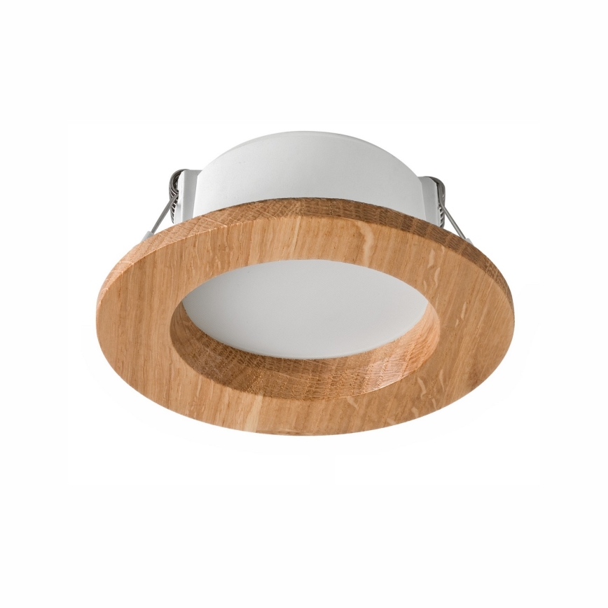 LED Hang plafondverlichting WOODY SPOT LED/5,5W/230V 4000K eiken ø 10 cm