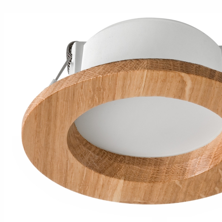 LED Hang plafondverlichting WOODY SPOT LED/5,5W/230V 4000K eiken ø 10 cm
