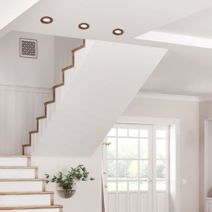 LED Hang plafondverlichting WOODY SPOT LED/5,5W/230V 4000K kers ø 10 cm