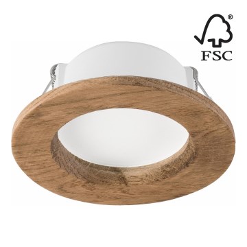 LED Hang plafondverlichting WOODY SPOT LED/5,5W/230V 4000K walnoot ø 10 cm