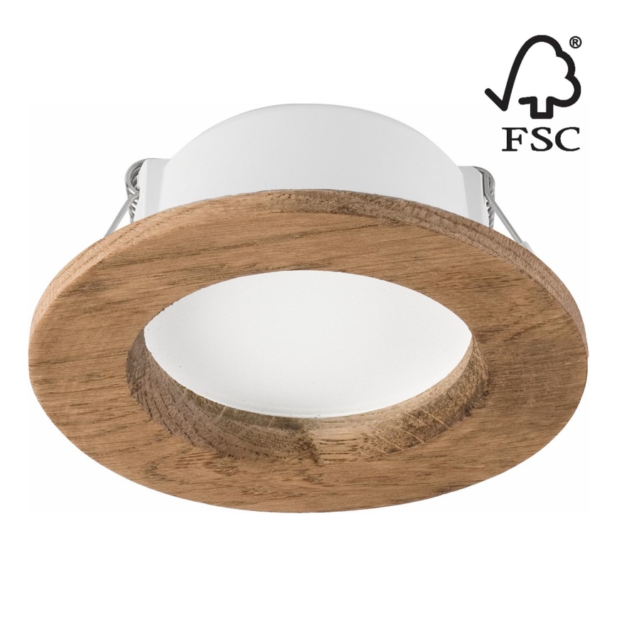 LED Hang plafondverlichting WOODY SPOT LED/5,5W/230V 4000K walnoot ø 10 cm