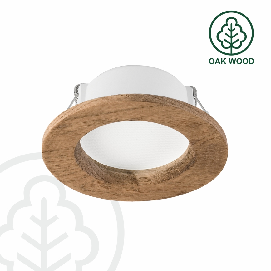 LED Hang plafondverlichting WOODY SPOT LED/5,5W/230V 4000K walnoot ø 10 cm