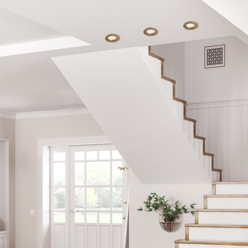 LED Hang plafondverlichting WOODY SPOT LED/5,5W/230V 4000K walnoot ø 10 cm