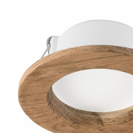 LED Hang plafondverlichting WOODY SPOT LED/5,5W/230V 4000K walnoot ø 10 cm