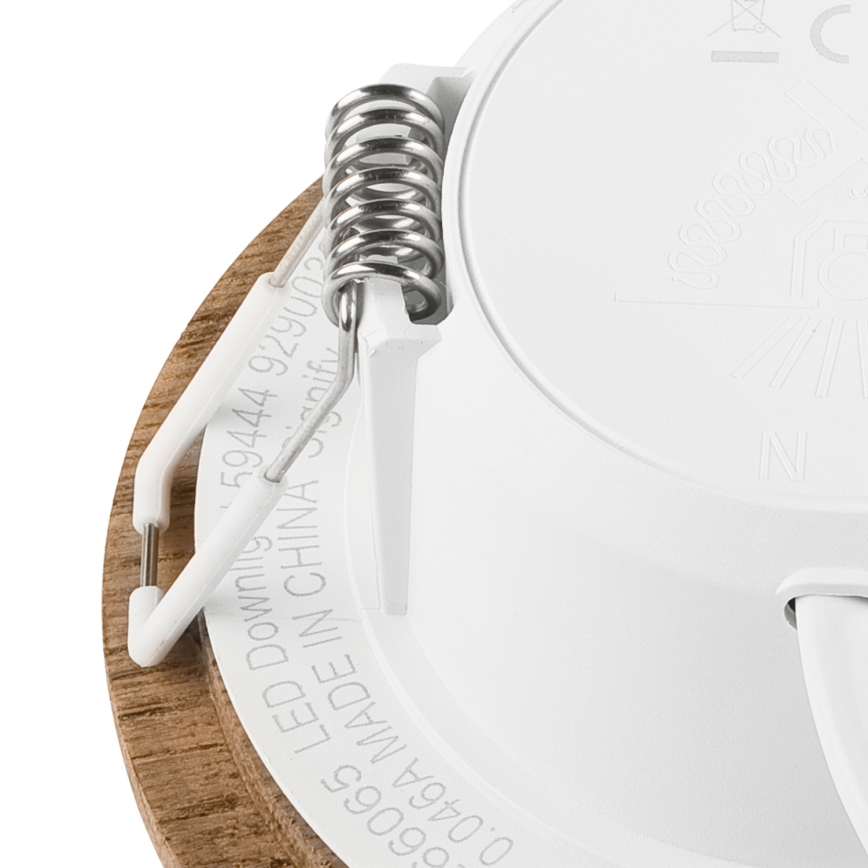 LED Hang plafondverlichting WOODY SPOT LED/5,5W/230V 4000K walnoot ø 10 cm