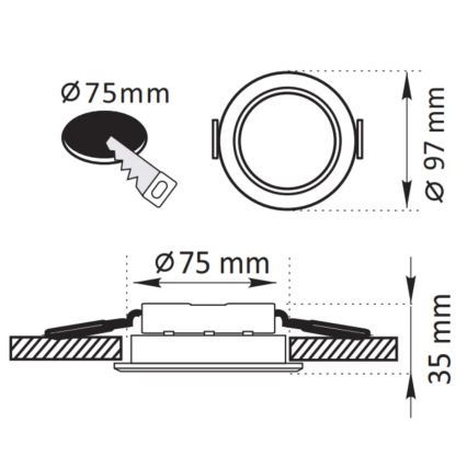 LED Hang plafondverlichting ZOE LED/4,8W/230V zwart