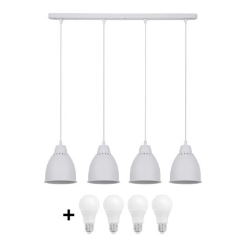 LED Hanglamp 4xE27/10W/230V wit 14cm LED Hanglamp 4xE27/10W/230V wit 14cm