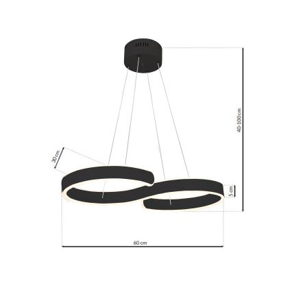LED Hanglamp aan draad INFINITY LED / 50W / 230V