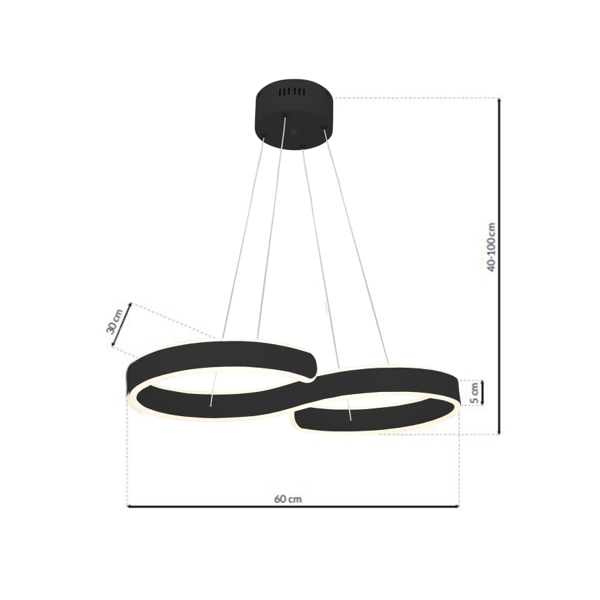 LED Hanglamp aan draad INFINITY LED / 50W / 230V
