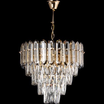 LED Hanglamp aan een ketting 7xE27/60W/230V + 4xLED/6W diameter 40 cm goud