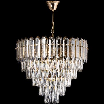 LED Hanglamp aan een ketting 9xE27/60W/230V + 6xLED/6W diameter 50 cm goud