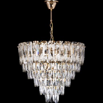 LED Hanglamp aan een ketting 9xE27/60W/230V + 6xLED/6W diameter 50 cm goud