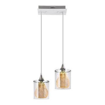 LED Hanglamp aan een koord 2xLED/5W/230V wit/doorzichtig