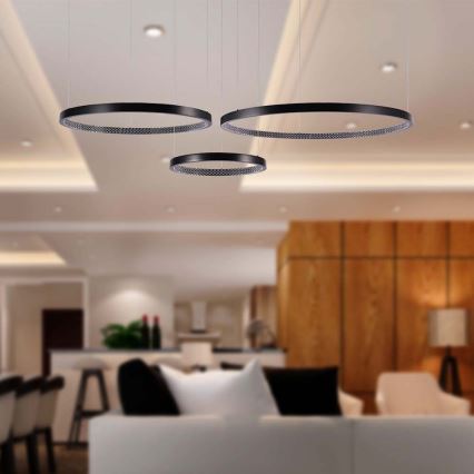 LED Hanglamp aan een koord 3xLED/19W/230V 3000K zwart