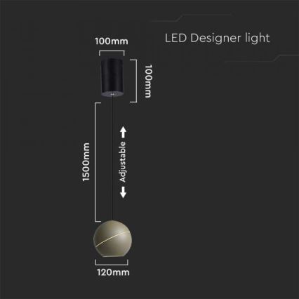 LED Hanglamp aan een koord aanraken LED/8,5W/230V 3000K grijs