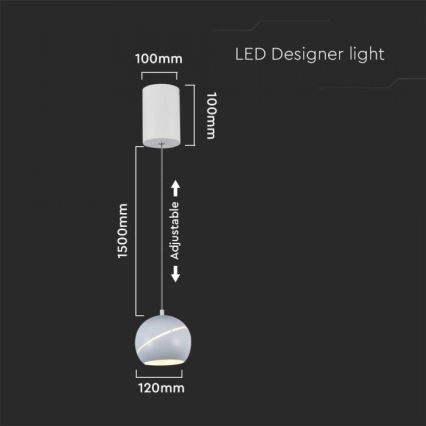 LED Hanglamp aan een koord aanraken LED/8,5W/230V 3000K wit