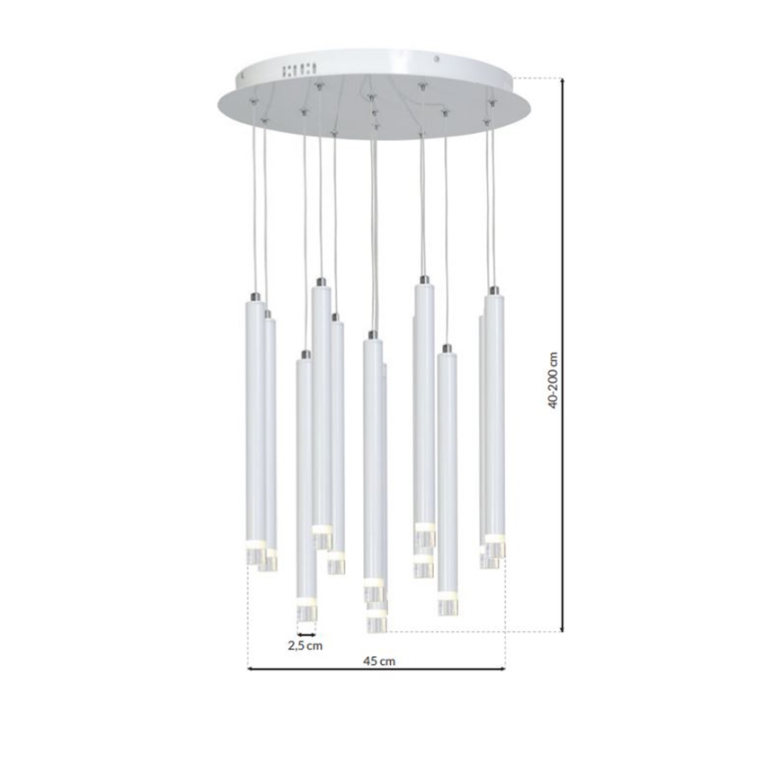 LED Hanglamp aan een koord ALBA 12xLED/1W/230V wit