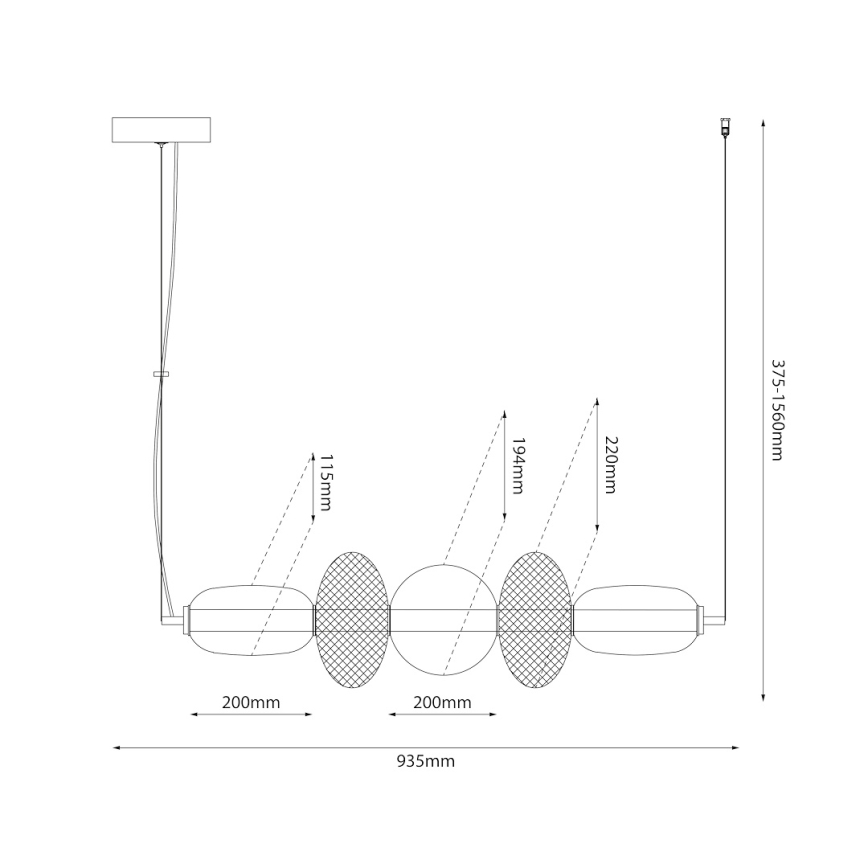 LED Hanglamp aan een koord ARAME LED/32W/230V zwart