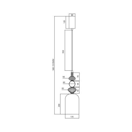 LED Hanglamp aan een koord ARTE LED/12W/230V diameter 13 cm messing