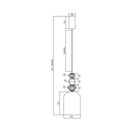 LED Hanglamp aan een koord ARTE LED/12W/230V diameter 16 cm messing